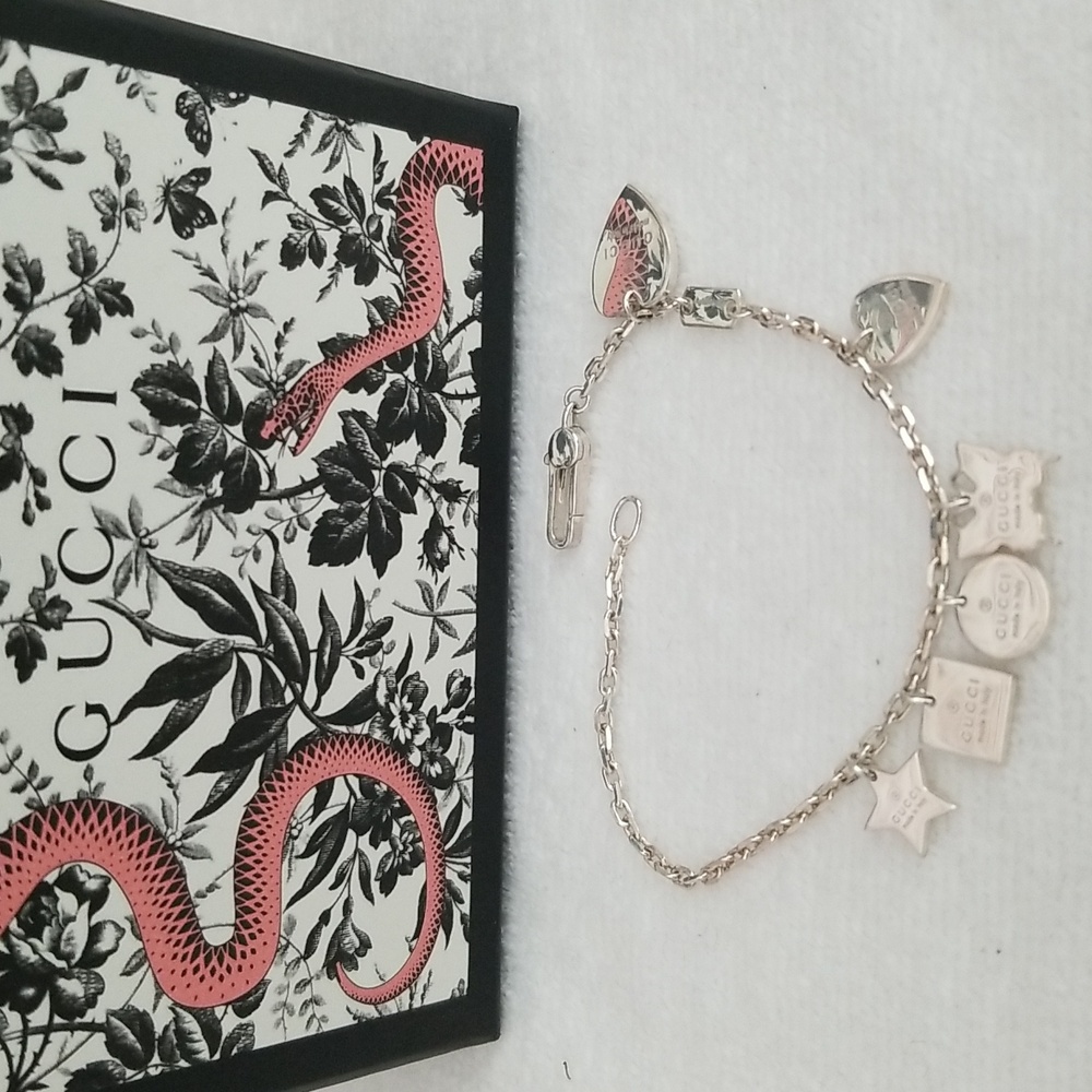 New Gucci Silver Charm Bracelet